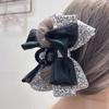 Estilo Coreano Clip Floral Parche de Satén Lazo Elegante Elegante Accesorios para el Cabello para Mujer Pinza de Tiburón de Gama Alta Pinza para el Pelo