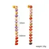 Brincos de Franja com Zircônia Europeus e Americanos Moda Feminina Estilo Exquisito de Luxo Leve Versátil Corrente de Diamante Colorido Acessórios Brincos Transfronteiriços