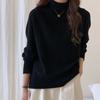 Suéter de cuello alto estilo perezoso para mujer, 100% lana pura, suéter de lana para otoño e invierno, suéter holgado para capas interiores, tejido de punto pullover