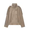 Ropa de mujer transfronteriza 2026 Moda europea y americana casual textura de gamuza doble botonadura cuello alto manga larga abrigo para mujer E490767