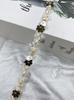 Nueva Exquisita Decoración de Ropa de Encaje con Perlas de Piedra Blanca Calada Accesorios de Encaje Plisado Elástico DIY