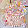 Fiesta de Té Maid Melody Kuromi KT Cat Adornos para Decoración de Pasteles Accesorios de Princesa Rosa para Niña