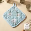 Guantes de cocina para hornear resistentes al calor estilo japonés con estampado floral para venta al por mayor transfronteriza, tapetes para horno aislantes del calor con patrón floral múltiple, almohadillas aislantes del calor resistentes a altas temperaturas