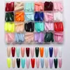 576 Peças de Adesivos de Manicure Multicor Estilo Simples Ins, Tamanhos Médio, Curto e Longo, Unhas Wearable Doces e Cool, Sexy, Unhas Postiças Pura Feita à Mão