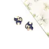 1 Colgante de Gato Esmaltado de Aleación 12X12Mm Mini Dibujo Animado Lindo Accesorio de Pendiente Infantil Colgante para Niña
