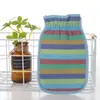 Toalla de Baño de Rayas Arcoíris Doble Cara Fuerte Descontaminación Tira para Frotar Toalla de Baño Indolora Guantes de Baño Toalla de Baño Guantes de Baño