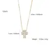 Collar Cruzado de Moda y Único con Incrustaciones de Circonita, Acero Inoxidable, Recubrimiento al Vacío de Oro de 18 Quilates, Impermeable y No se Desvanece, para Mujeres