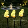Enfeite de Estaca de Chão Coruja de Plástico Alimentada por Energia Solar Transfronteiriço para Decoração de Pátio Externo, Gramado, Jardim, Coruja que Brilha