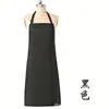 Delantal de Chef con Cuello Halter, Estilo Largo Ajustable, Anti-Manchas, Adecuado para Cantinas, Hoteles, Restaurantes, Ropa de Trabajo de Chef de Cocina
