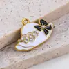 Accesorios de Joyería DIY Sombrero Tacones Altos Corazón Lazo Hueso Pequeño Acero Inoxidable 304 Colgante Esmaltado