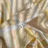 Estilo Ins, 100% algodão, tingimento em fio, algodão lavado, conjunto de cama de três peças, adequado para dormitórios estudantis, tamanho de cama de solteiro, macio e confortável