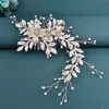 Comércio Exterior Transfronteiriço Nova Faixa de Cabelo para Noiva Headwear de Flor Feito à Mão Acessórios de Cabelo Folha de Pérola Faixa de Cabelo DZ185
