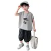 Conjunto de Verano para Niños 2026 Nuevo Estilo Coreano Chaleco sin Mangas Fresco y Elegante para Niños, Conjunto Delgado de Dos Piezas para Niños