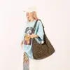 Nova Bolsa Tote de Luxo Estampa de Leopardo Fresca Retrô para Mulheres, Mochila Simples e Leve de Grande Capacidade para Compras e Viagem