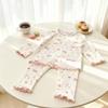 Conjunto de Ropa de Casa Floral para Niñas, Estilo Primavera y Otoño, Ropa Elegante de Otoño para Niños, Pantalones de Otoño, Pijama para Bebé Niña, Ropa Interior de Algodón para Niñas