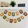 Suministro Exclusivo Transfronterizo de Fieltro Azul Decoración de Fiesta de Cumpleaños Inglés de Fieltro Decoración de Banner de Cumpleaños Guirnalda de Banderines Hecha a Mano