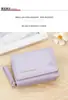 Nueva Cartera Corta para Mujer con Diseño Simple de Corazón Bordado, Portatarjetas Plegable en Tres con Múltiples Ranuras para Tarjetas y Compartimento para Efectivo