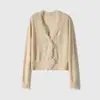 Hong Kong y American Apparel/Otoño/Invierno 2026 Artesanía Italiana 100% Lana Encaje Soluble en Agua Cardigan/Top Tejido