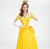 Jogo de Fantasia de Halloween Princesa Crisântemo Vestido Amarelo da Corte Vestido de Apresentação Vestir-se como a Princesa Bridget Dança