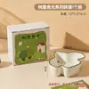 Juego de vajilla de cerámica color bajo vidriado platos de vajilla para el hogar nuevo alta apariencia tazón y plato conjunto de relieve de dibujos animados regalo
