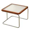 Mesa de Centro de Segunda Mano para Sala de Estar, Juego de Mesas de Té para Apartamento Pequeño, Estilo Ins Moderno Tendencia Lujo Ligero Ratán Simple Acero Inoxidable