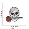 Patch Bordado de Caveira Estilo Punk Dark Patch para Reparo de Furos em Roupas Decoração para Jaqueta Jeans Verso Adesivo Pode Ser Passado a Ferro Tecido