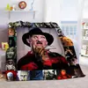 Manta de Franela Figura Sala de Estar Sofá Ligera Suave Amigos Película de Terror Halloween Dormitorio Felpa Regalo