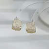 2026 Nuevo Estilo Coreano Diseño de Moda Pendientes de Circonita Aguja de Plata S925 Pendientes de Botón Geométricos para Mujer Exquisita Joyería para Orejas