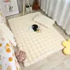Tapete de Pelúcia Estilo Creme Bolha 3D Coelho Cobertor de Cama Quarto Mesinha de Cabeceira Sala de Estar Almofada de Janela de Canto Cobertor de Sofá Base de Mesa de Centro
