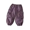 Pantalones Cargo para Niños Niños 2026 Primavera y Otoño Nuevo Estilo Pantalones Jogger Bebé Color Sólido Casual Largos Modernos y Versátiles