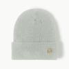 Gorro de lana con pelo de conejo estándar con letra M para mujer, estilo coreano, para otoño e invierno, grueso y cálido, con protección para las orejas, tejido con pelo de conejo.