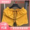 Calça de Verão Masculina Calça de Praia Estilo Coreano Calça Tripla Shorts de Secagem Rápida Cor Doce Solta Fina Tendência Shorts Esportivos