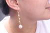 Brincos de Pérola com Franja Cravejados de Diamante S925 Coreanos Dongdaemun Nicho Luxo Celebridade da Internet Ganchos de Orelha B364