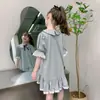 Vestido para Niñas 2026 Nuevo Estilo Vestido Preppy para Niña Pequeña de Manga Corta de Moda Verano Vestido de Princesa para Niños