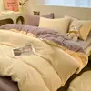 Juego de Cama Antiestático de Leche Polar Cuatro Piezas Engrosado Polar Coral Felpa de Doble Cara Funda Nórdica Sábana de Franela Juego de Tres Piezas