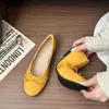Zapatos de Salón Bajos con Punta Redonda y Lazo Francés 2026 Nuevo Estilo Primavera/Otoño Zapatos Planos tipo Bailarina Versátiles de Gamuza