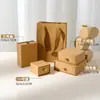 Caja de Joyería Estilo Cajón de Papel Kraft Marrón para Pendientes y Accesorios, Caja de Regalo Vintage Simple al por Mayor