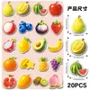 20 Piezas de Originales Pegatinas Magnéticas Suaves Creativas de Frutas 3D Completamente Magnéticas Decoración de Refrigerador y Archivador