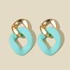 Aretes Geométricos Exagerados de Corea del Sur Nuevos Aretes Elegantes Largos de Alta Gama con Personalidad de Moda Color de Contraste Aretes Populares de Este Año