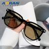 Gafas de sol de tipo polarizador para hombre y mujer, transmisión en vivo, nuevas, fotografía callejera, moda, personalidad, caja, gafas de sol de protección solar retro, gafas de sol color canela