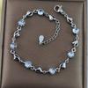 Comercio Exterior Transfronterizo Minería Caliente Corazón del Océano Cristal Plateado Galvanizado Hueco Pulsera de Amor Moda Femenina OL Joyería Elegante