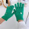 Libro de Caperucita Roja Invierno Lindo Lana Tejida Etiquetado Corea del Sur Guantes de Invierno Salida de Dedos Pantalla Táctil Jugar Teléfono Móvil Protección contra el Frío
