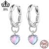 Evelle Original Sterling Silver s925 Love Rice Grain Ear Buckle Simples Anel em forma de coração Elegante Magic Color Ear Stud Brincos