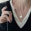 Collar Colgante de Tetera Grande de Diseño de Nicho Coreano Lujo Accesible Cadena Larga Versátil Ajustable para Suéter