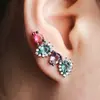 Huabi joyería nuevo transfronterizo deseo más vendido piedra de cristal combinación de colores aretes estilo europeo y americano aretes de temperamento una generación de cabello