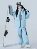 Conjunto de Traje de Esquí para Mujeres y Hombres, Impermeable para Snowboard, Engrosado, Costuras Completamente Selladas, Traje de Nieve Profesional Conjunto de Parte Superior y Pantalones 3L