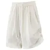 Shorts de Linho Masculino 2026 Verão Novo Estilo Solto Comprimento Médio Respirável Versátil Casual Fino Shorts de Liocel
