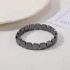 Pulsera elástica de obsidiana negra de moda popular transfronteriza, unisex, versátil, sensación de alta gama, venta al por mayor desde el fabricante