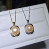 Pendientes de Aguja de Plata S925 con Perla de Agua Dulce de Luz Fuerte, Colgante, Anillo, Juego de Tres Piezas, Joyería Gone and Fine, Juego de Perlas