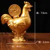 Ornamento de Galo do Zodíaco em Latão, Galo Atrator de Riqueza para Decoração de Sala de Estar em Casa, Ornamento Auspicioso Rotativo de Mão